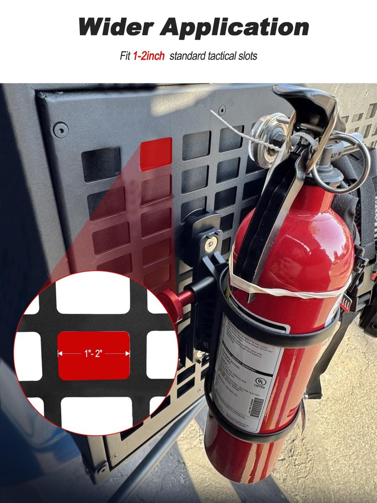 MOLLE Fire Extinguisher Mount Kit - Quick Release Bracket for Tactical Panels, T