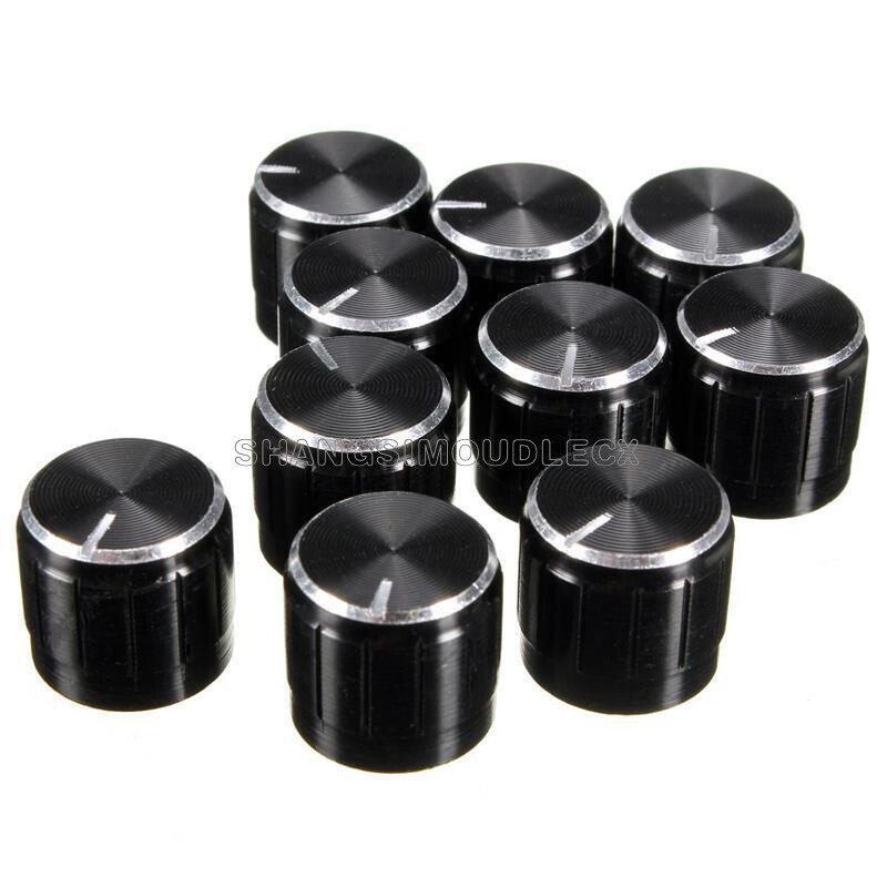 5PCS Useful Volume Control Rotary Knobs For 6mm Dia Knurled Shaft Potentiometer