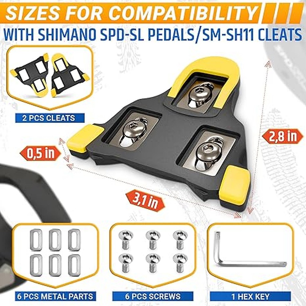 Shenba SB-268 Cleats With 9 Deg. Float Angle, Mounting Kit