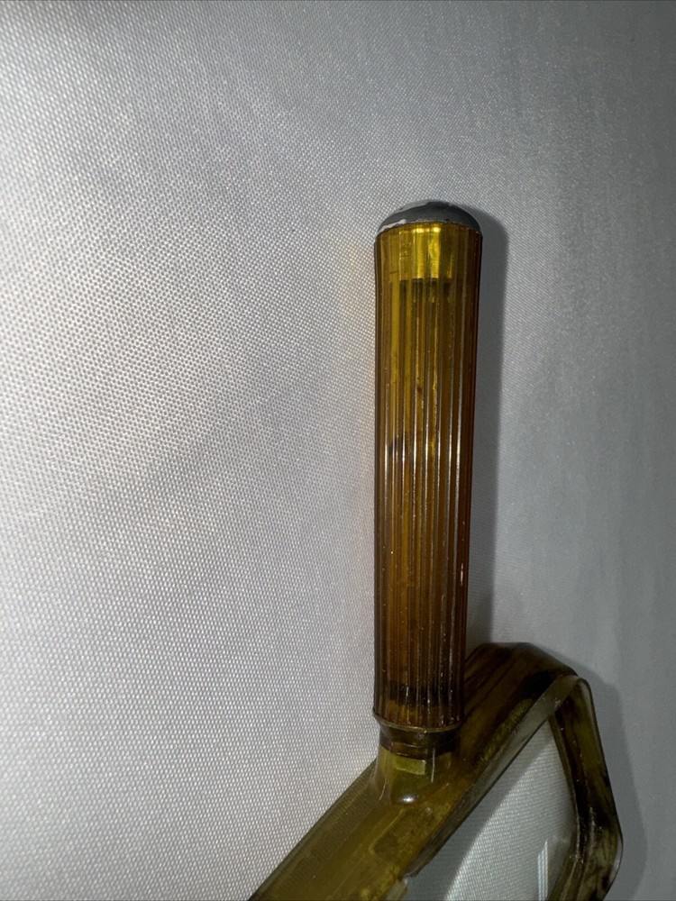 60's Art Deco Rectangular Magnifying Glass Brown Marbleized Bakelite MCM Plastic