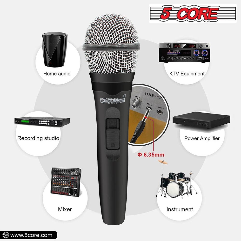 5Core Premium Vocal Dynamic Cardioid Handheld Microphone Unidirectional Mic