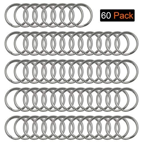 60Pcs Small Key Chain Ring, Stainless Steel Split Rings, Mini Split Jump Ring