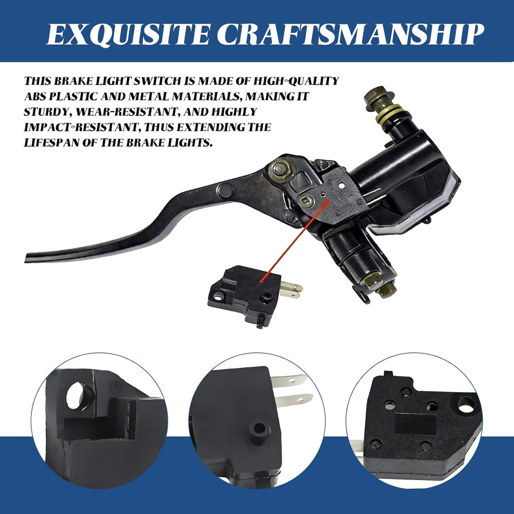 2 PCS Universal Motorcycle Brake Light Switch Kit 2-Pin