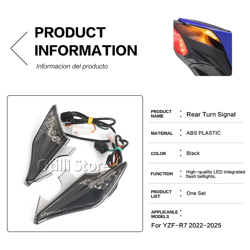 Tail Light Integrated LED Turn Signal Light For YAMAHA YZF R7 YZF-R7 2022-2025
