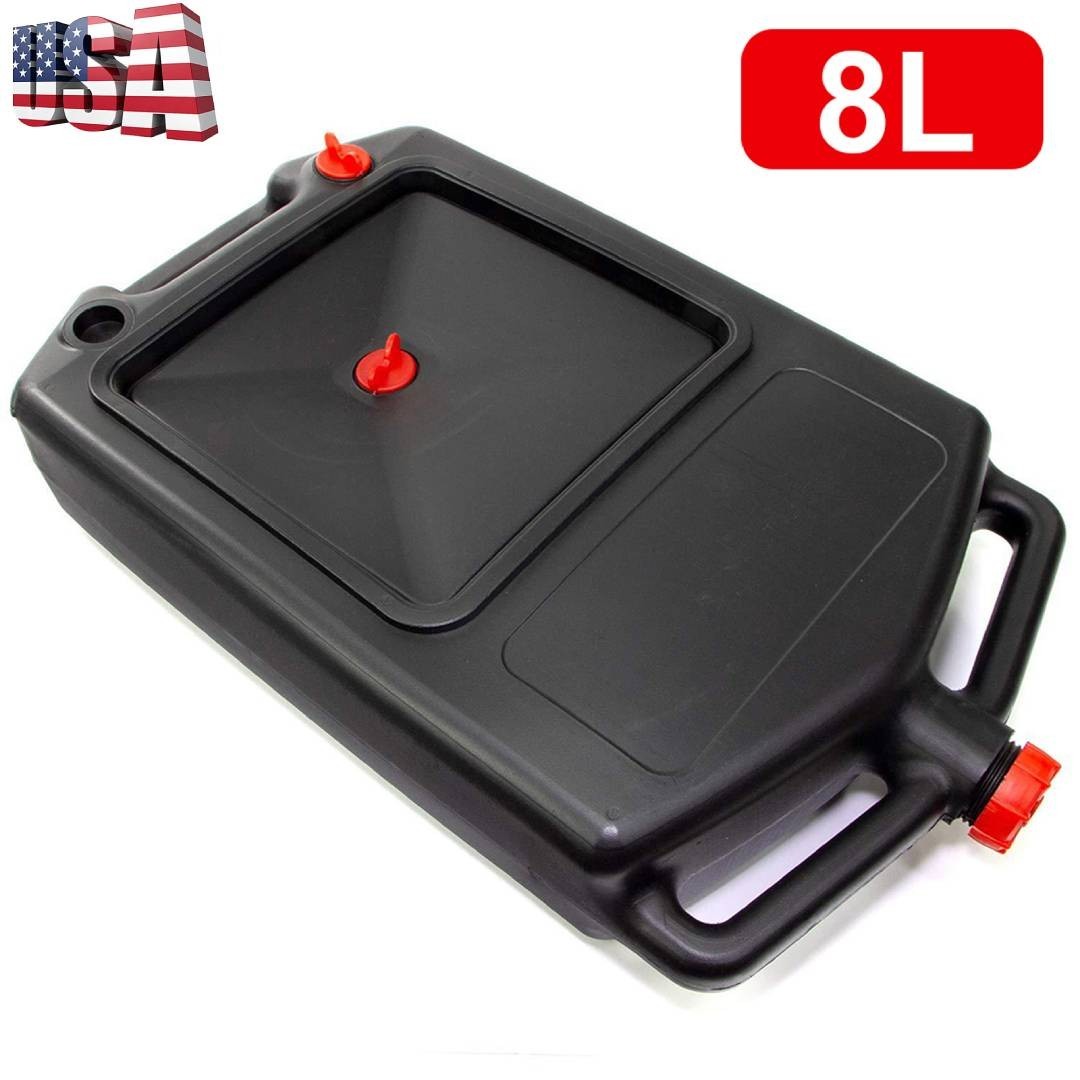 8.5 Quart (8 Liter) Oil Drain Pan Portable Low Profile Surface Oil Change Waste