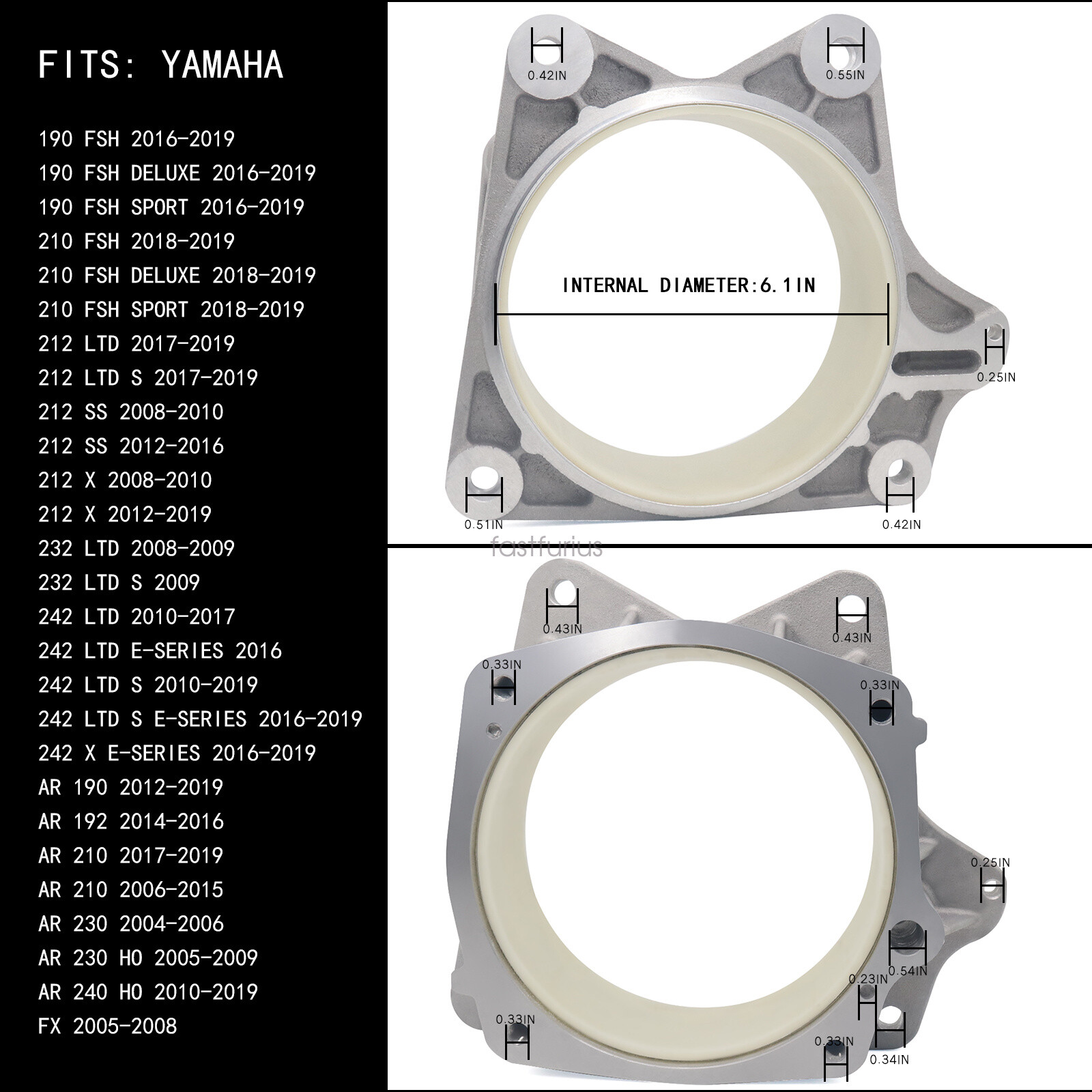 Jet Pump impeller Housing Wear Ring for Yamaha XLT XL 800 1200 1300 GP GPR FZR