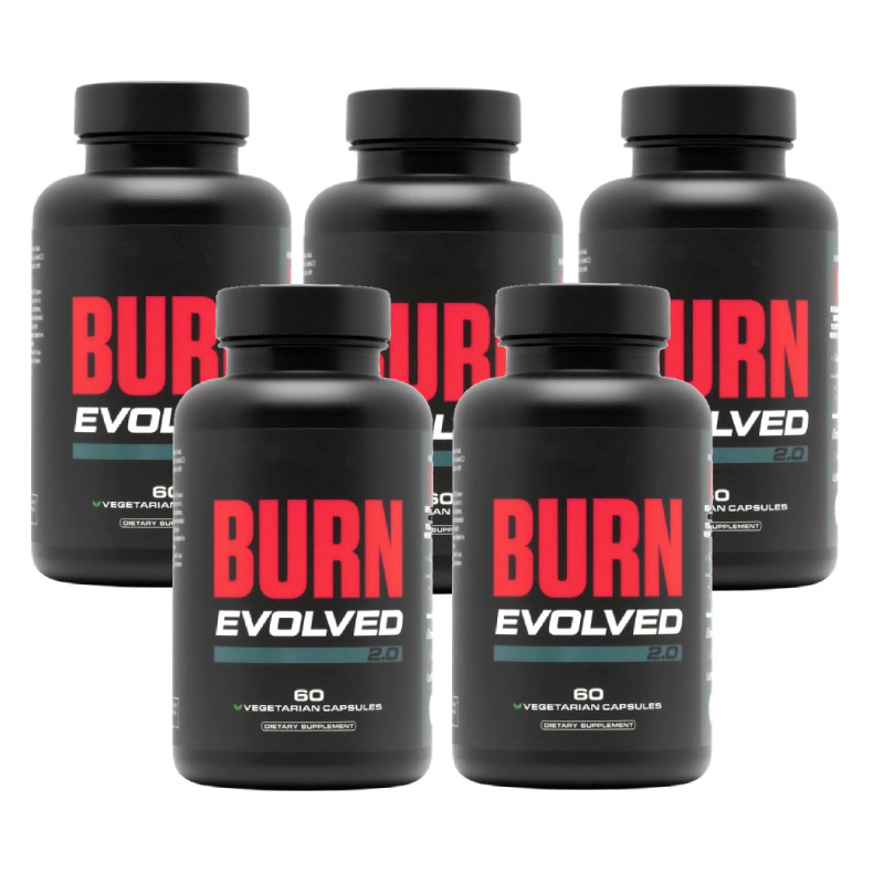 Burn Evolved 1-5-Bottle Stack – Weight Loss Supplement with Green Tea & Caffeine
