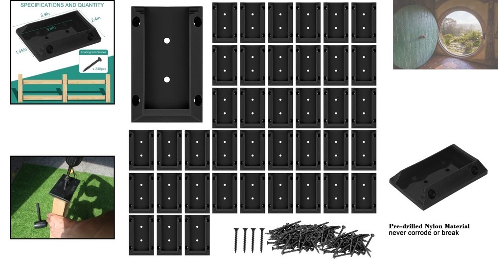 Versatile 40-Count Nylon Deck Railing Connectors with Screws for Home Projects