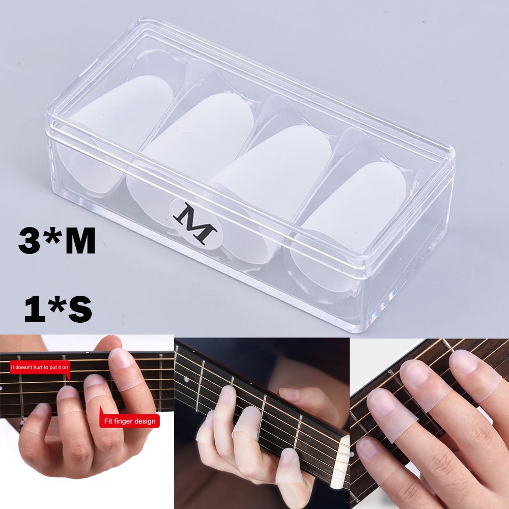 4Pack Guitar Fingertip Protection Covers Caps for Banjo Stringed Instruments