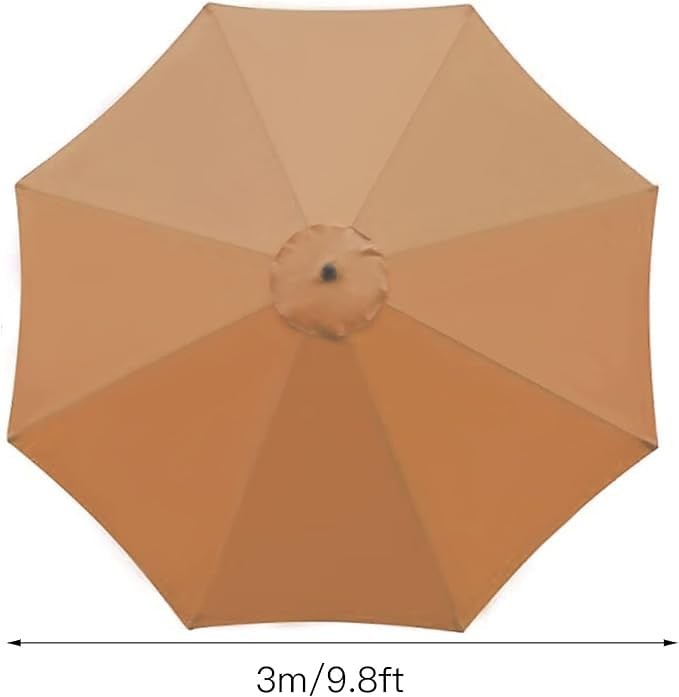 10Ft 8 Ribs Patio Umbrella Replacement Canopy Double-Layer Offset Cantilever ...