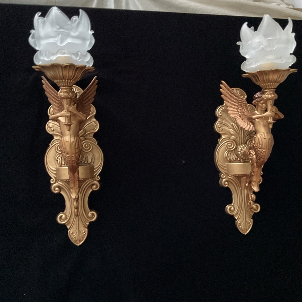 wall lights Mythical winged mermaids