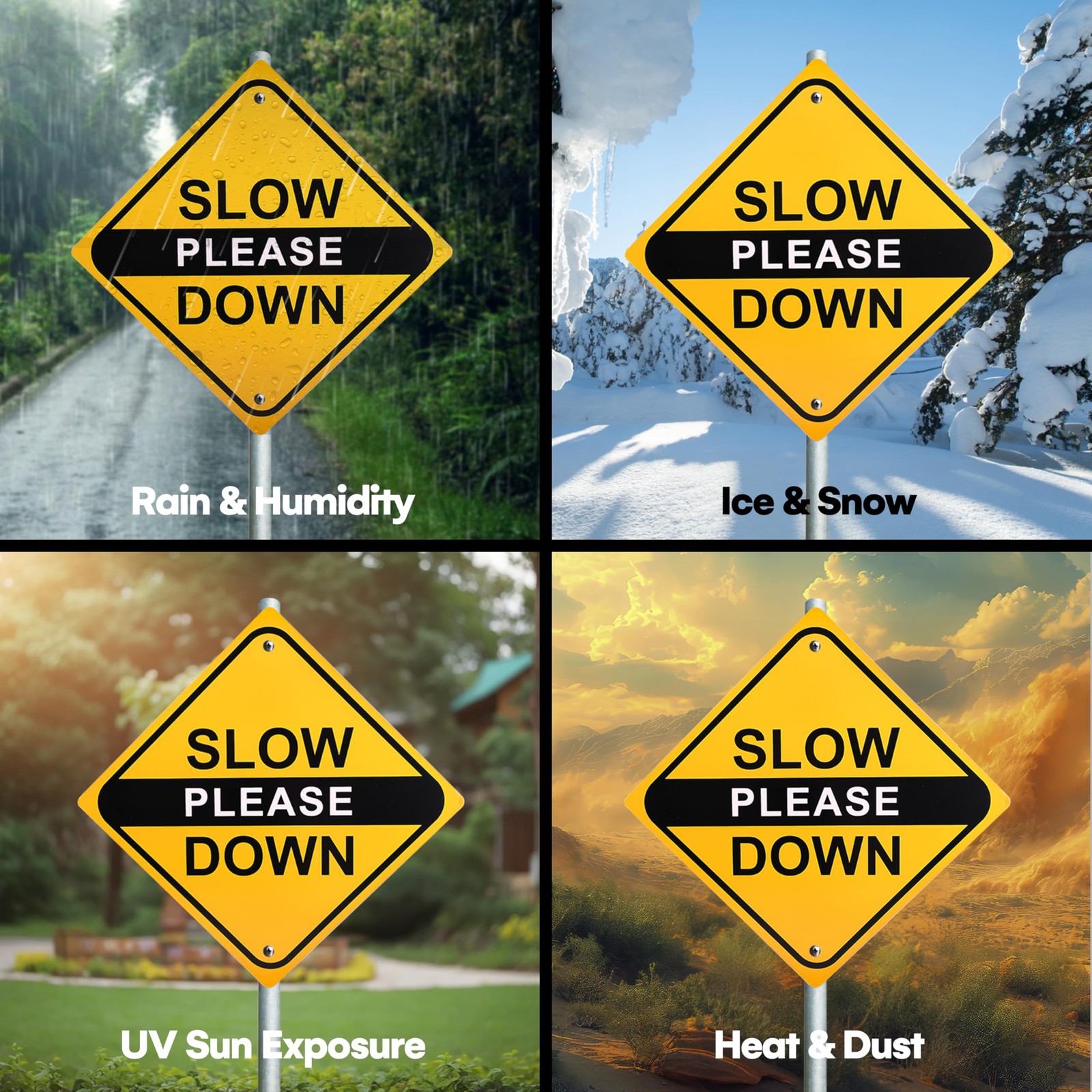 Bigtime Slow Down Signs for Neighborhoods - Aluminum Signage Slow Please Down