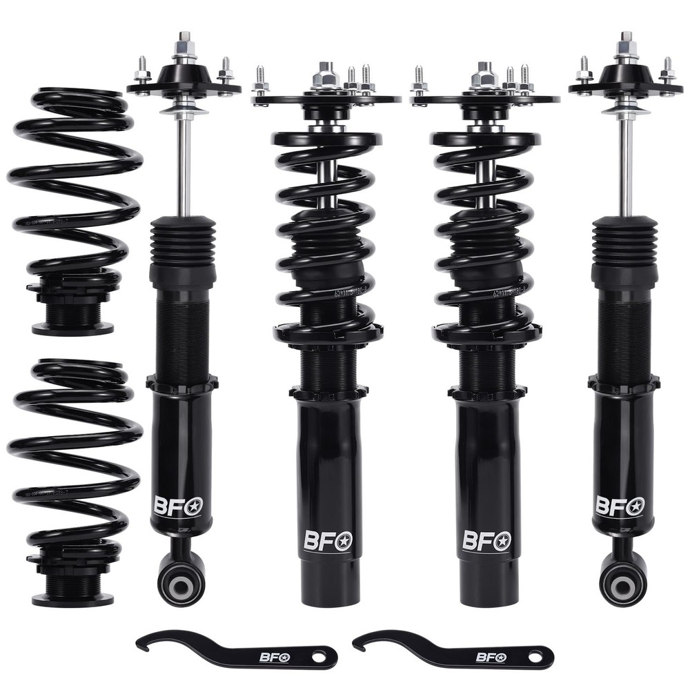 E46 Coilover Struts Adjustable Height Lowering Suspension Kit Black 1998-2005