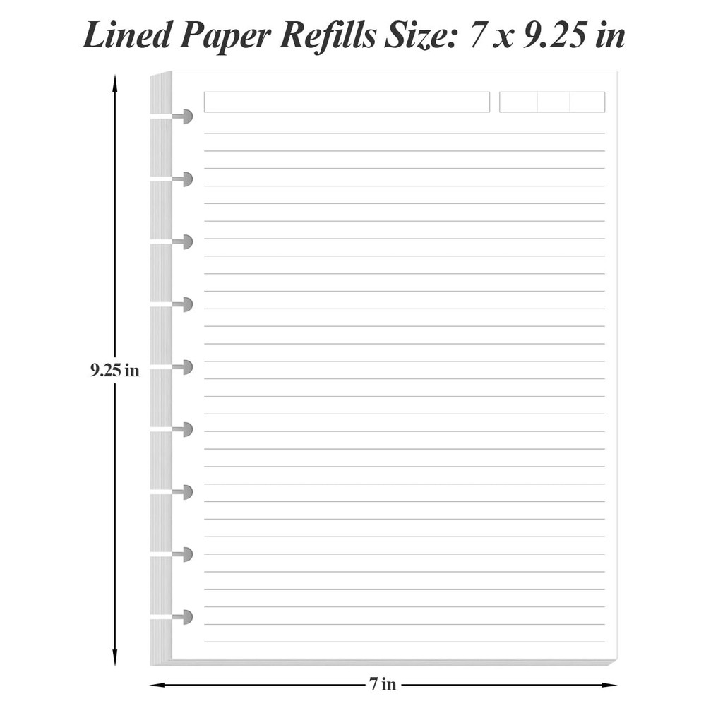 9-Disc Discbound Lined Refill Paper, Classic Size 100 Sheets, White