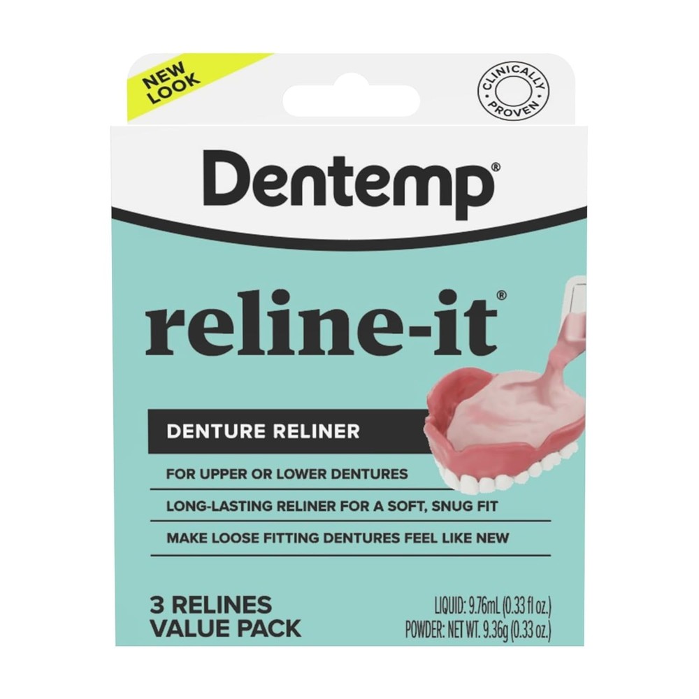 Silicone Denture Reline Kit - Soft Reline Set for Secure Upper/Lower
