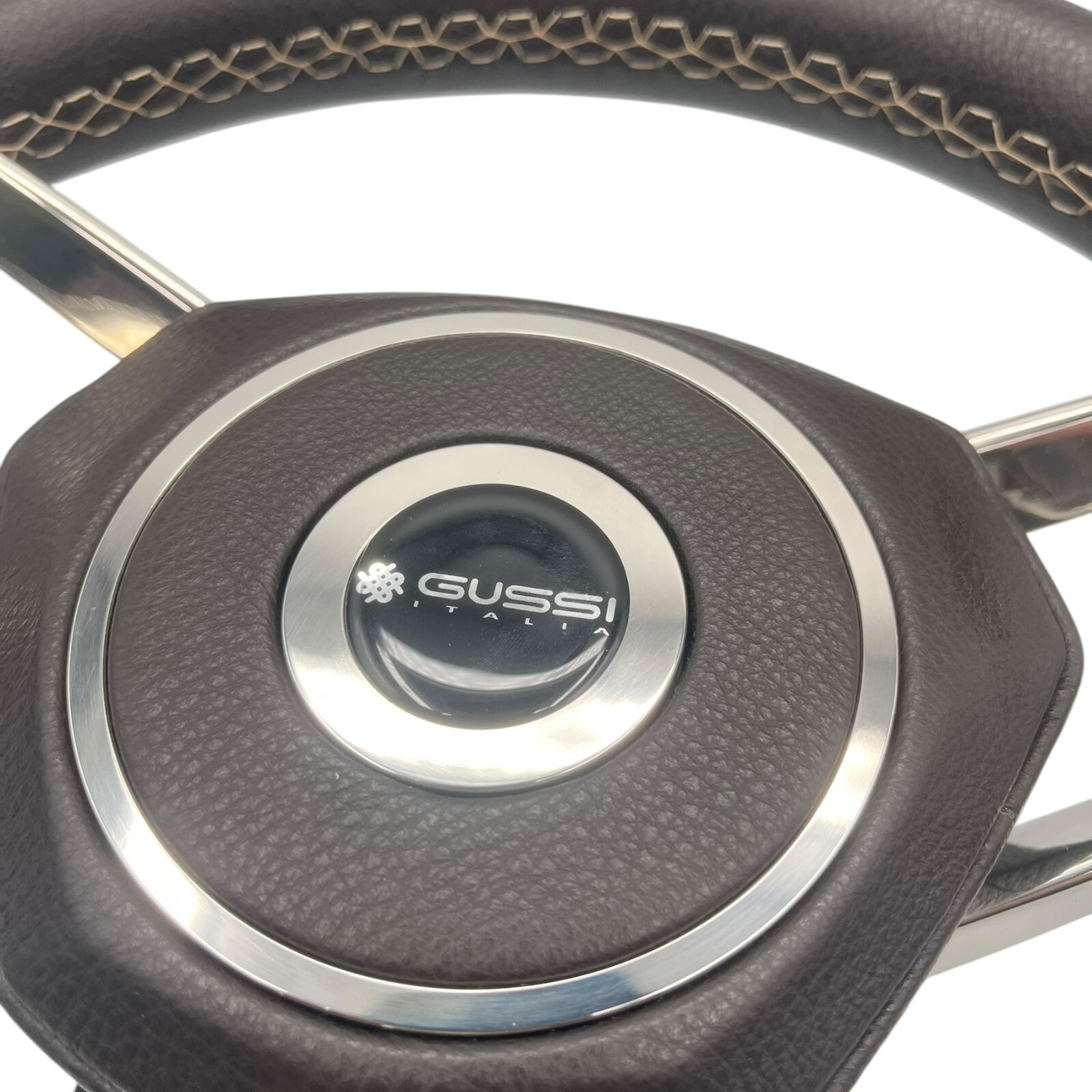 New Gussi Italia Boat Steering Wheel Polished Stainless Steel Spokes KEYED HUB