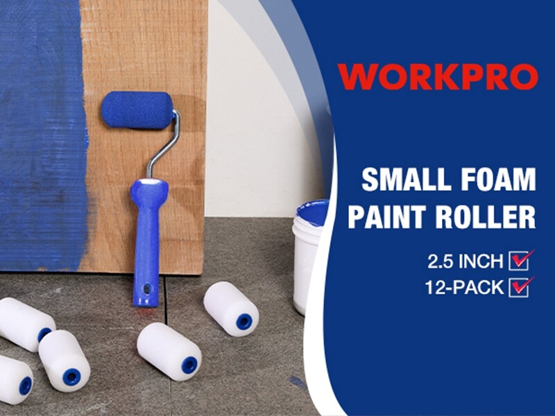 WORKPRO Small Paint Roller 2.5 inch 12-Pack Mini Foam Paint Roller Covers