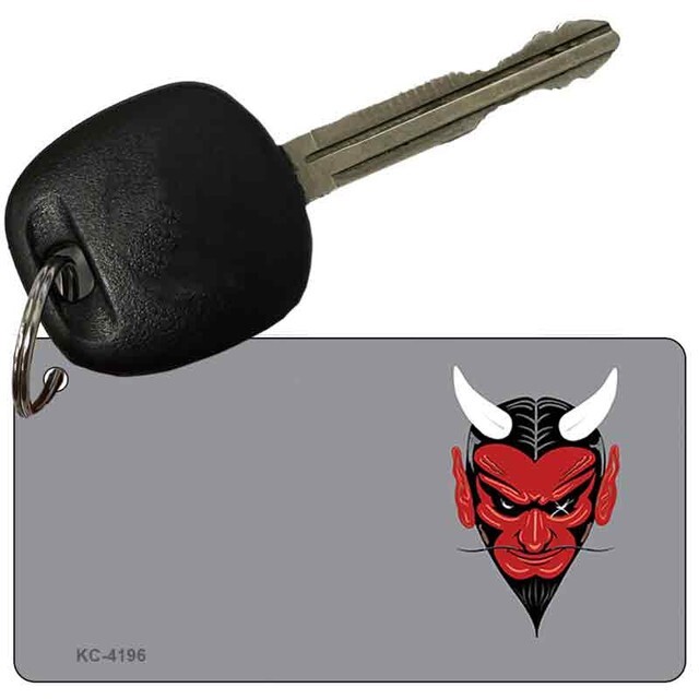 Devil Background Patterns Aluminum Key Chain License Plate Tag Art Keychain