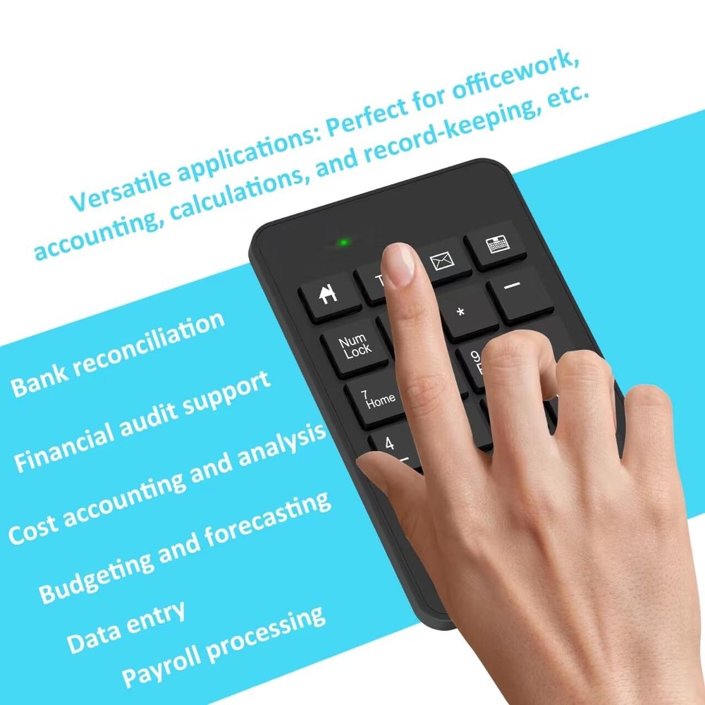 Wireless Number Pad with Battery Enhanced Efficiency with 23 Keys Numeric Key...