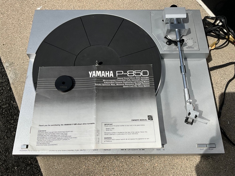 Yamaha P-850 Quartz DD Turntable, Partial Working Condition, Bad Optical Sensor