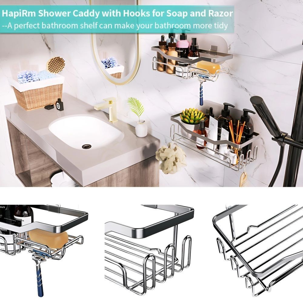 2 Pack Shower Caddy Shelf Bathroom Basket Bath Storage Holder Organizer Rack NEW