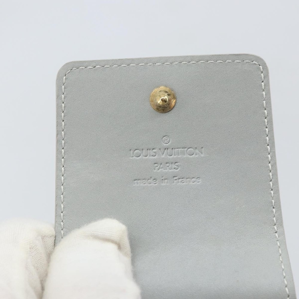 LOUIS VUITTON Monogram Vernis Green Cigarette Case Gris LV Auth 157481