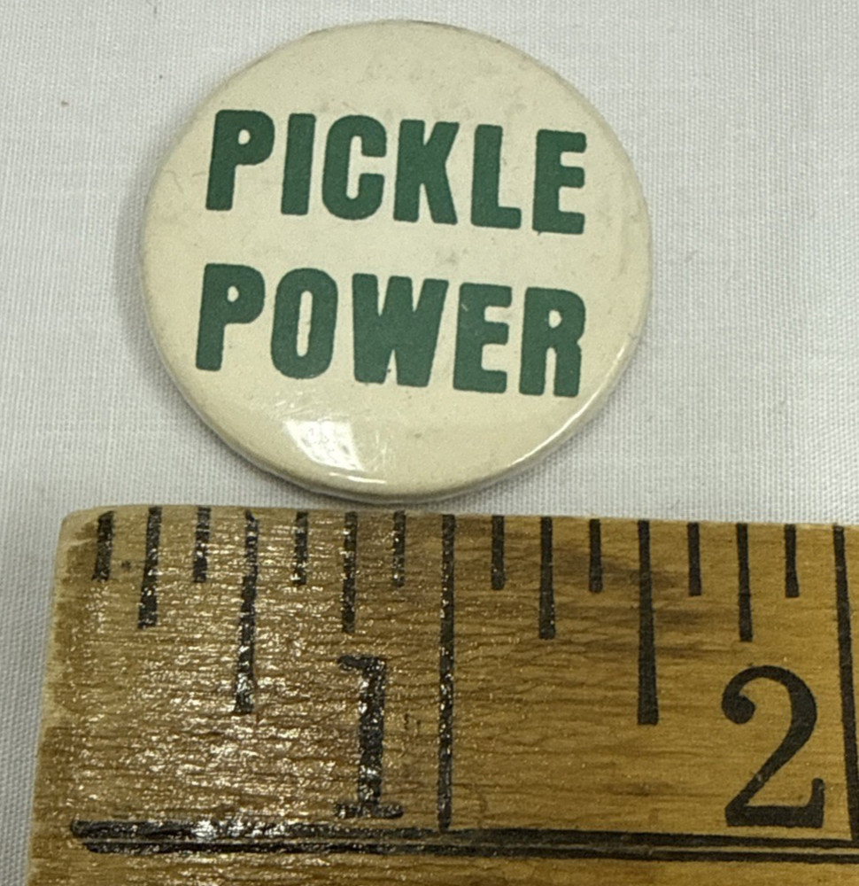 Vintage Pickle Power Pinback Button Pickle Power Science Class Sandwich Art!
