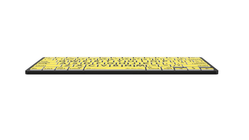 Large Print - Black on Yellow Mini Bluetooth Keyboard - Mac