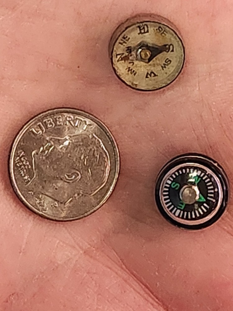 Mini Compass Miniature Small Tiny Vintage Metal Compasses