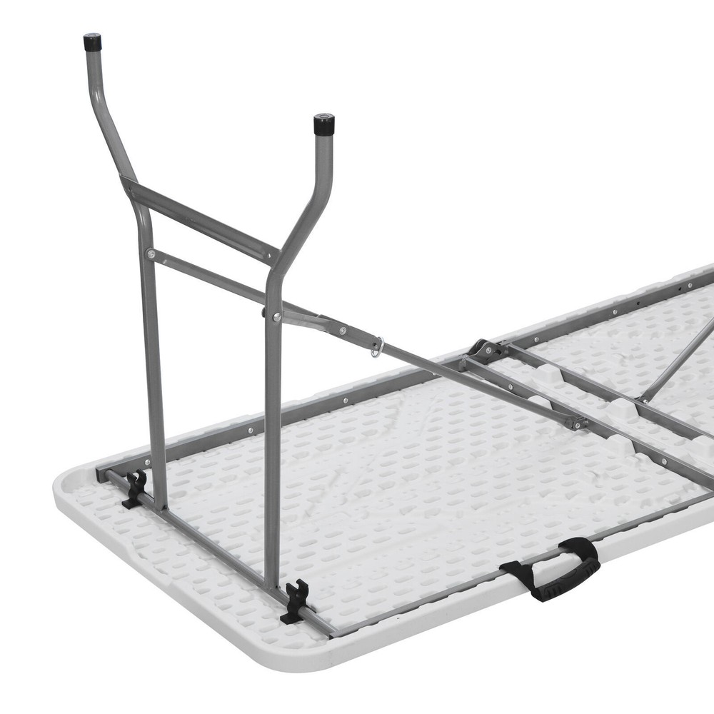 4X 6' Folding Table Plastic Fold-in-Half Picnic Table w/ Handle Rectangular
