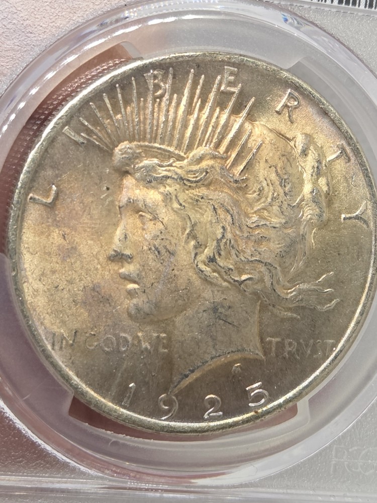 1925 $1 Peace Dollar PCGS MS63 Toned