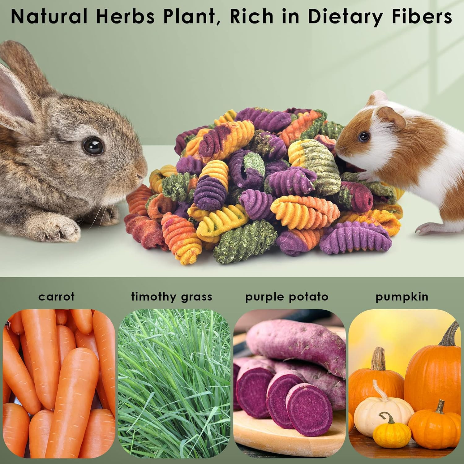 Chinchilla Treats, Chew Toys for Teeth for Rabbit Guinea Pig Gerbil Rat Dwarf Ha