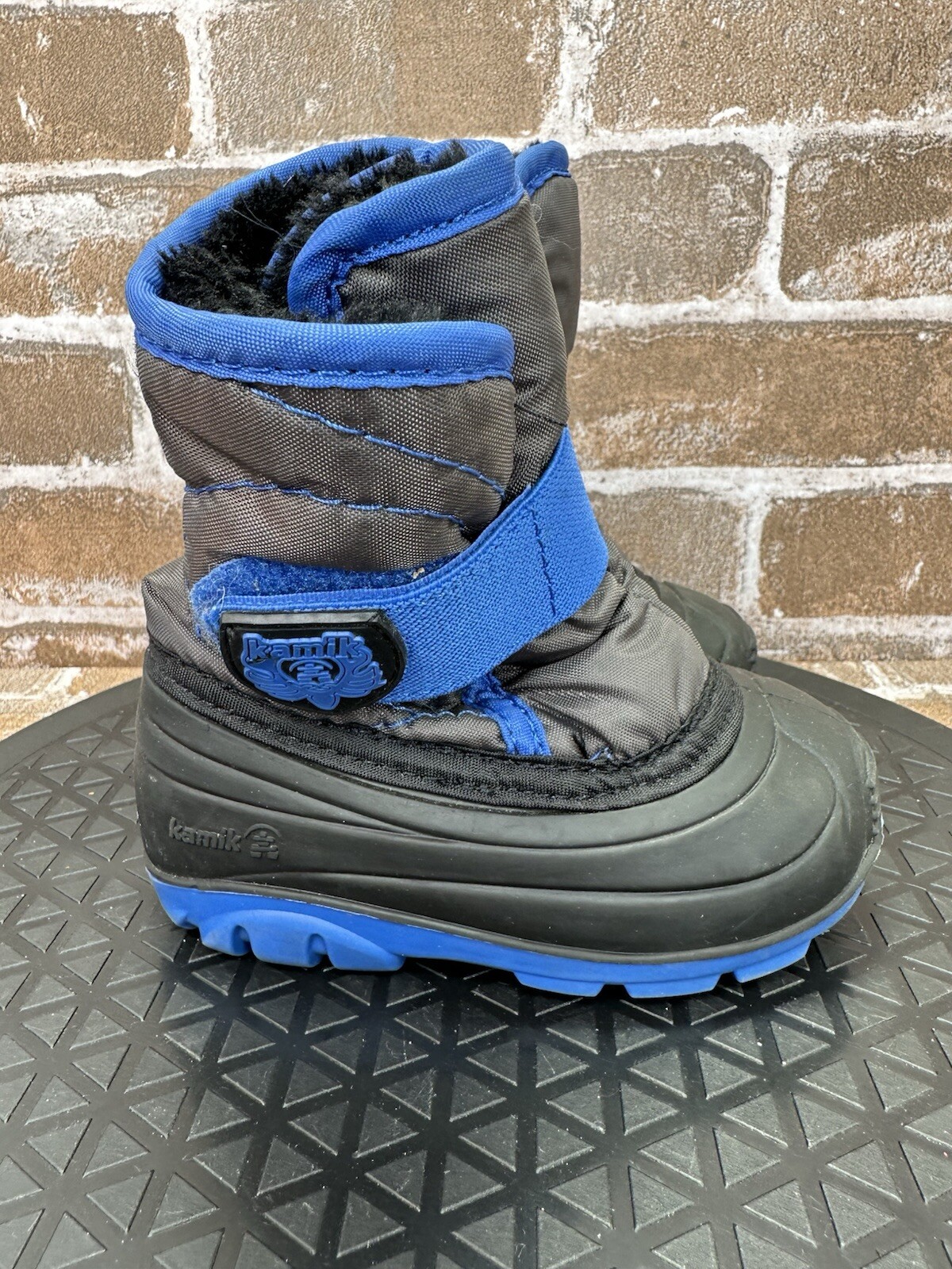 Kamik Snowbug Winter Fur Lined Snow Boots Blue Gray Boys Toddler Size 5