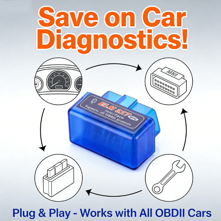 ELM327 Bluetooth OBD2 Scanner Code Reader Auto Read Tool For Android & iOS NEW