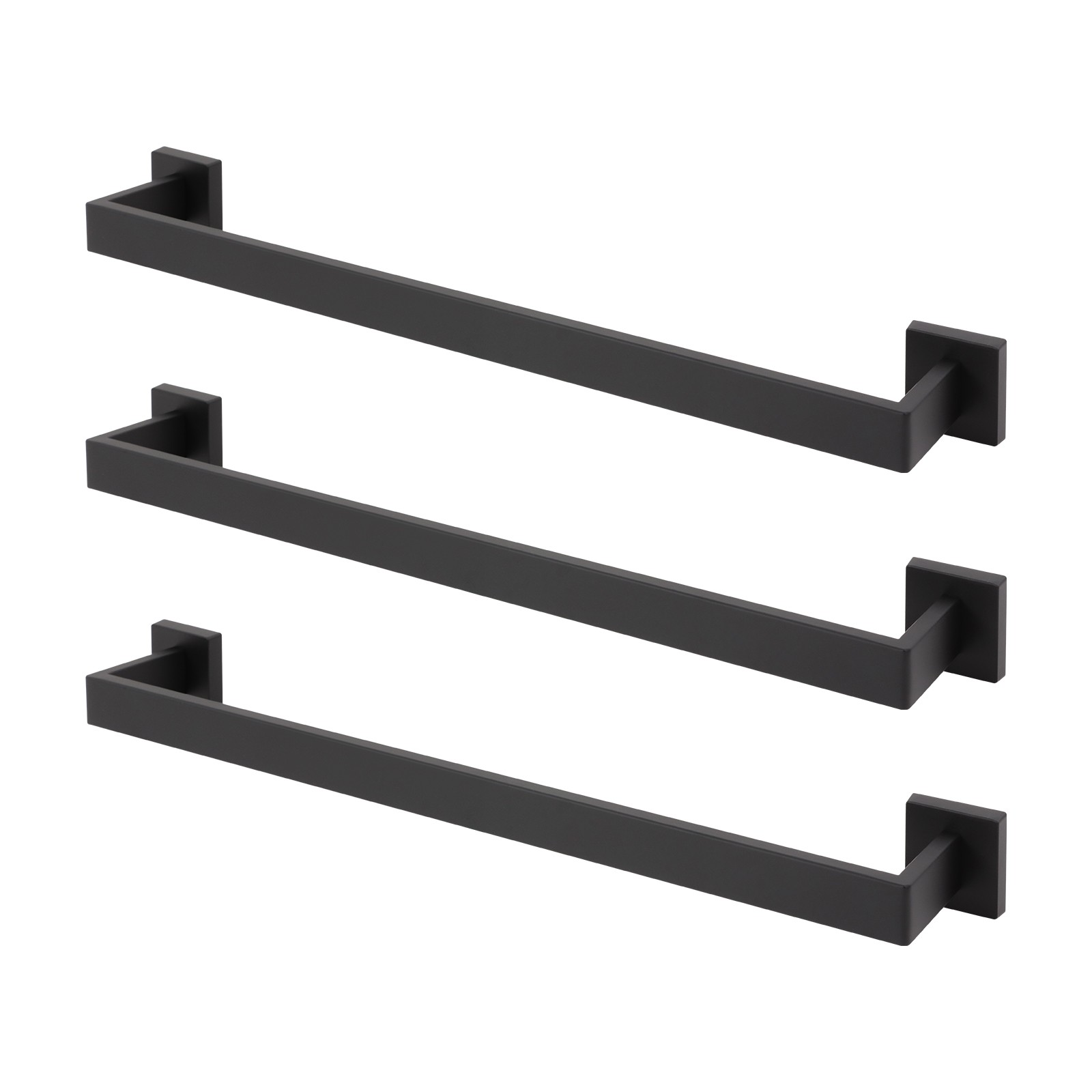 15 Pcs Black Bathroom Hardware Set Towel Bars Towel Rings Hooks Stainless Steel