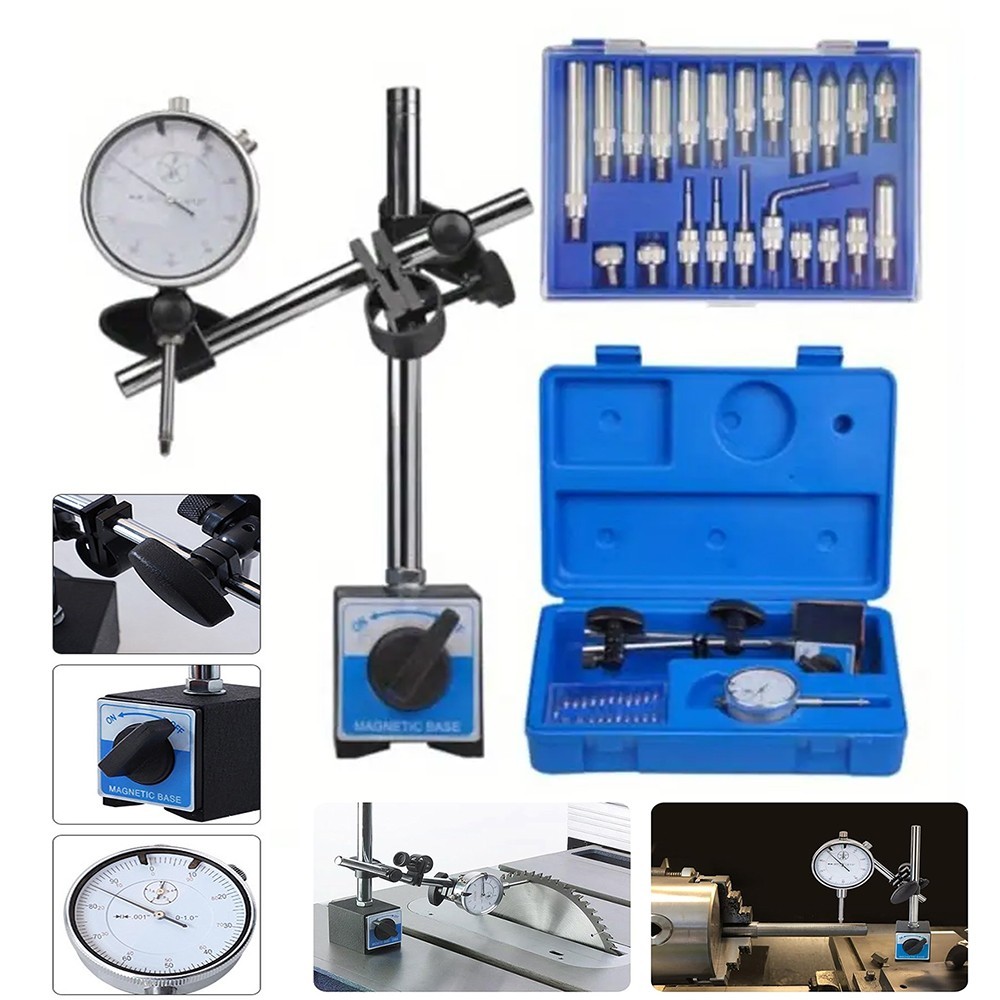Dial Indicator with Magnetic Base 0.001"Precision Gauge Test Indicator Point Set
