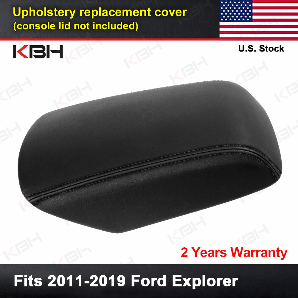 Fits 2011-2019 Ford Explorer Leather Center Console Lid Armrest Cover Black KBH