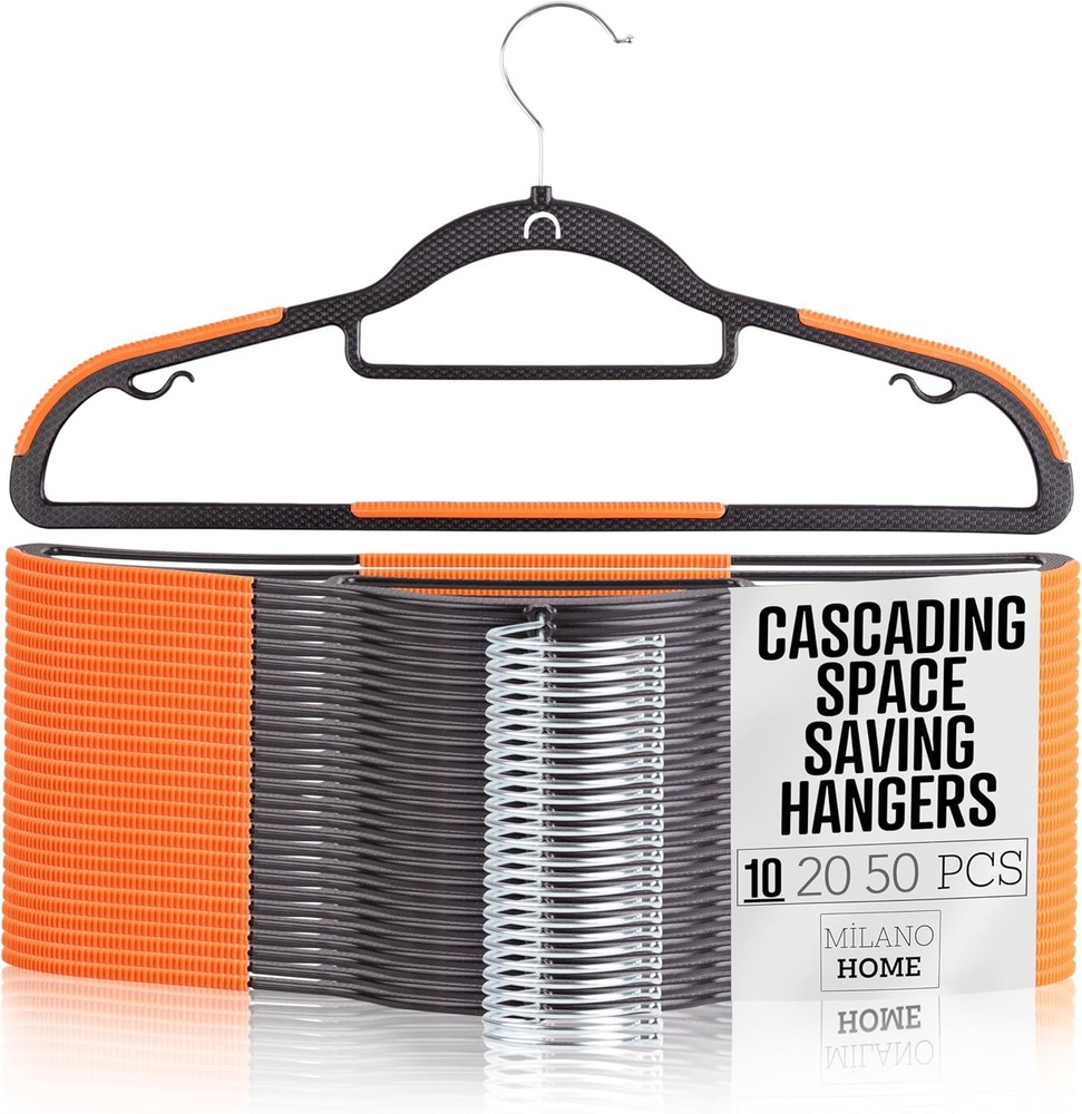Plastic Hanrs, Cascading Slim Space Saving Clothing Hanrs ° Rotating