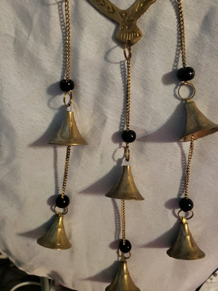 Wise Owl 14" Long Brass Wind Bells Chime!