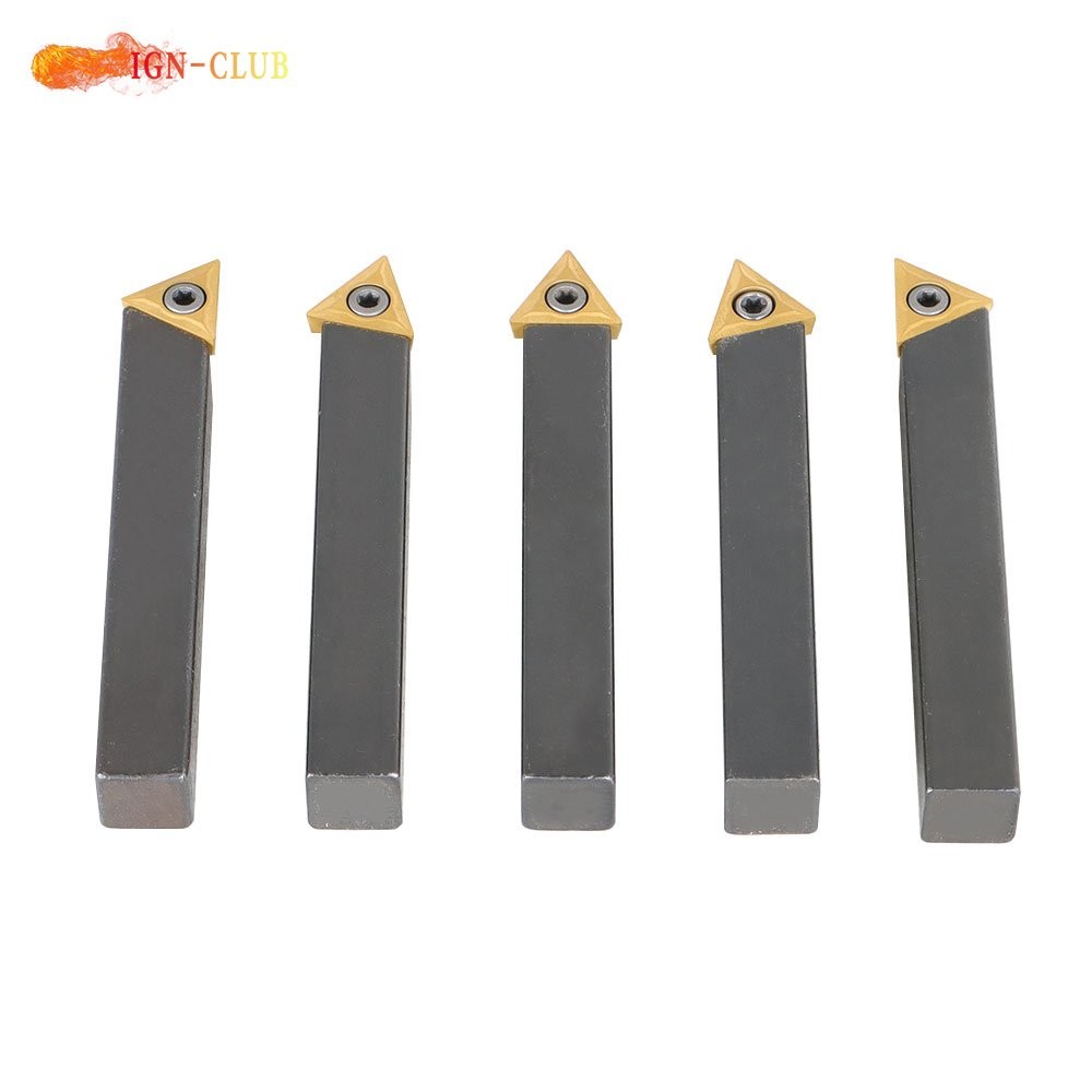 1/2" 5Pcs Indexable Carbide Insert Turning Tooling Bit Holder For Lathe