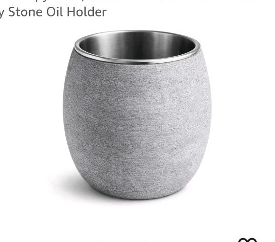 Veyro Large Natural Stone Sauna Diffuser Aroma Cup for Essential Oils Gray