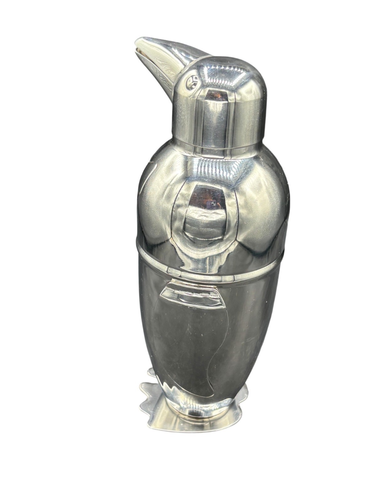 Penguin Shaped Stainless Steel Cocktail Shaker With Strainer Lid & Fun Design