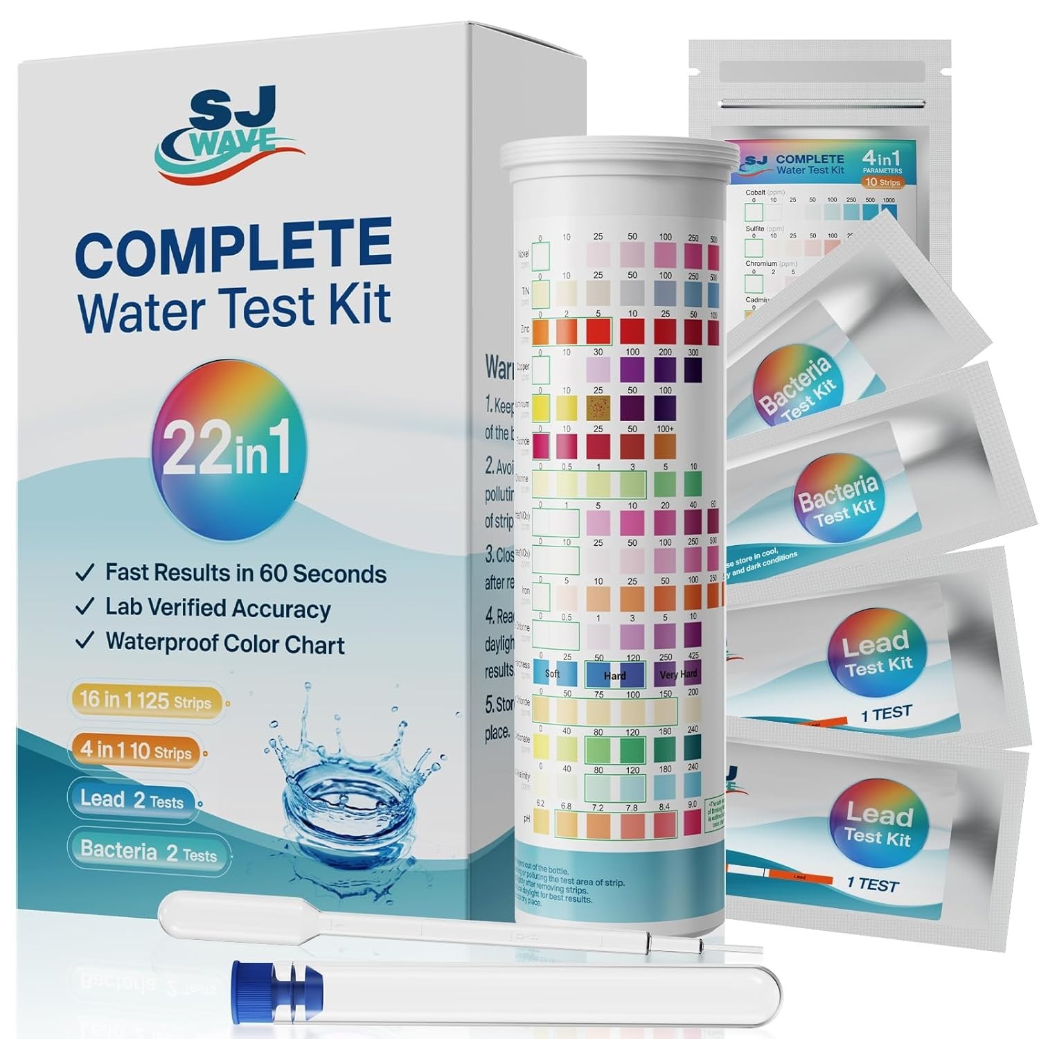 22 in 1 Water Test Kit for Lead, Fluoride, Chlorine, Hardness, Iron