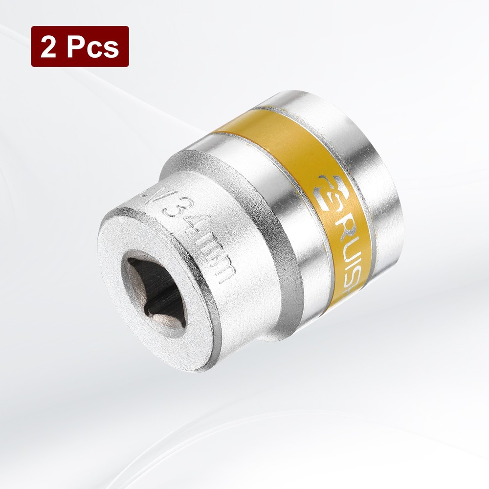 2pcs 1/2" Drive 6 Points Socket 34mm CR-V Metric Shallow Impact Socket