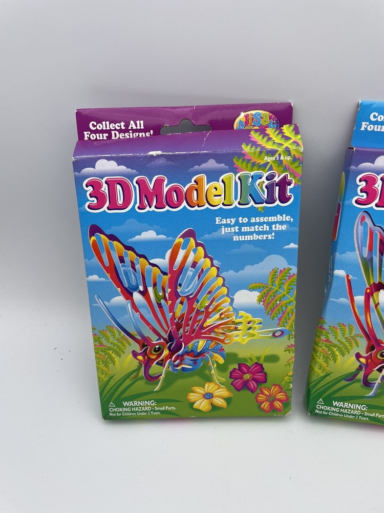 3 Lisa Frank Butterfly 3D Model Kit - Complete sets All 3 different