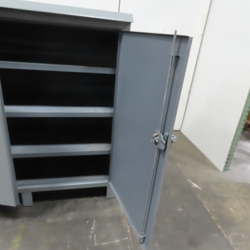Durham 60" x 24" x 60" Steel Job Site Industrial Storage Cabinet 3 Fixed Shelf