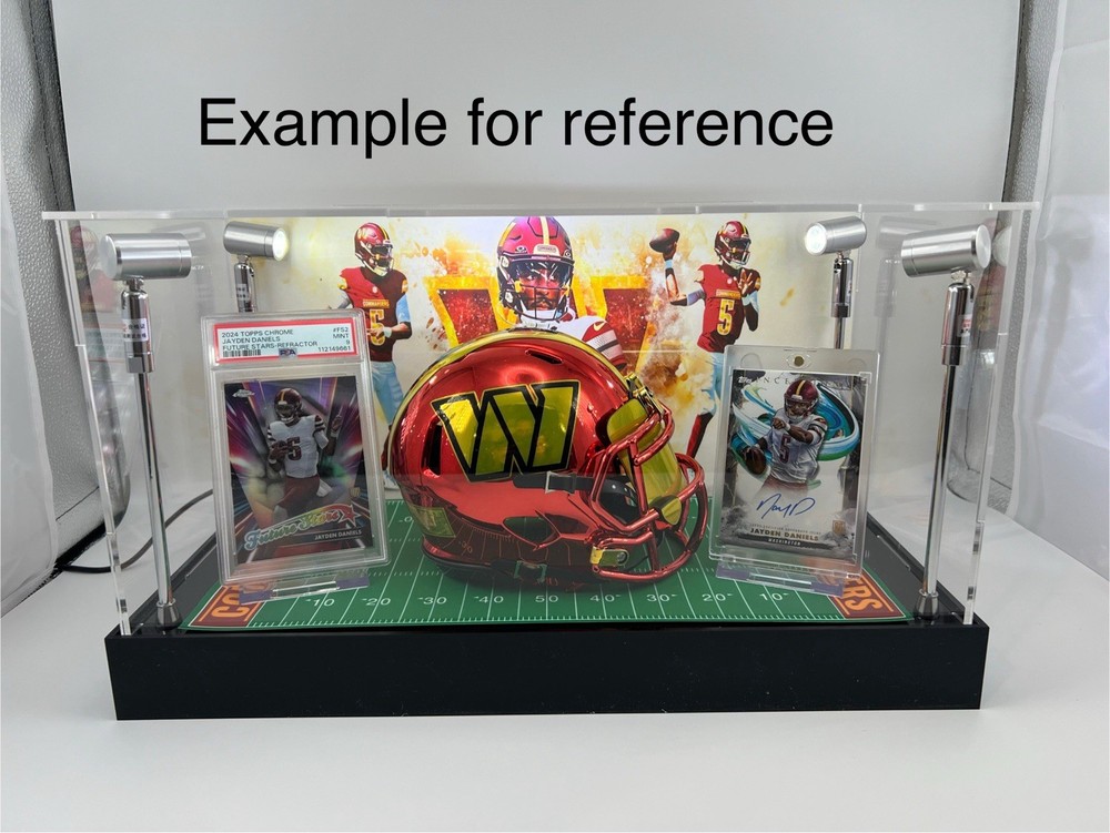 Jayden Daniels - Commanders - Custom 2 Mini Helmet Display Case W/ LED Lights