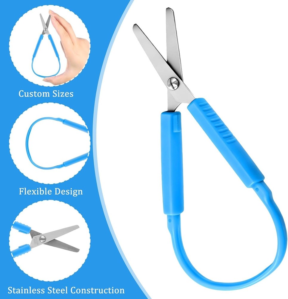 3 Pcs Loop Scissors Adaptive Scissor 5.3" Self-Opening Safety