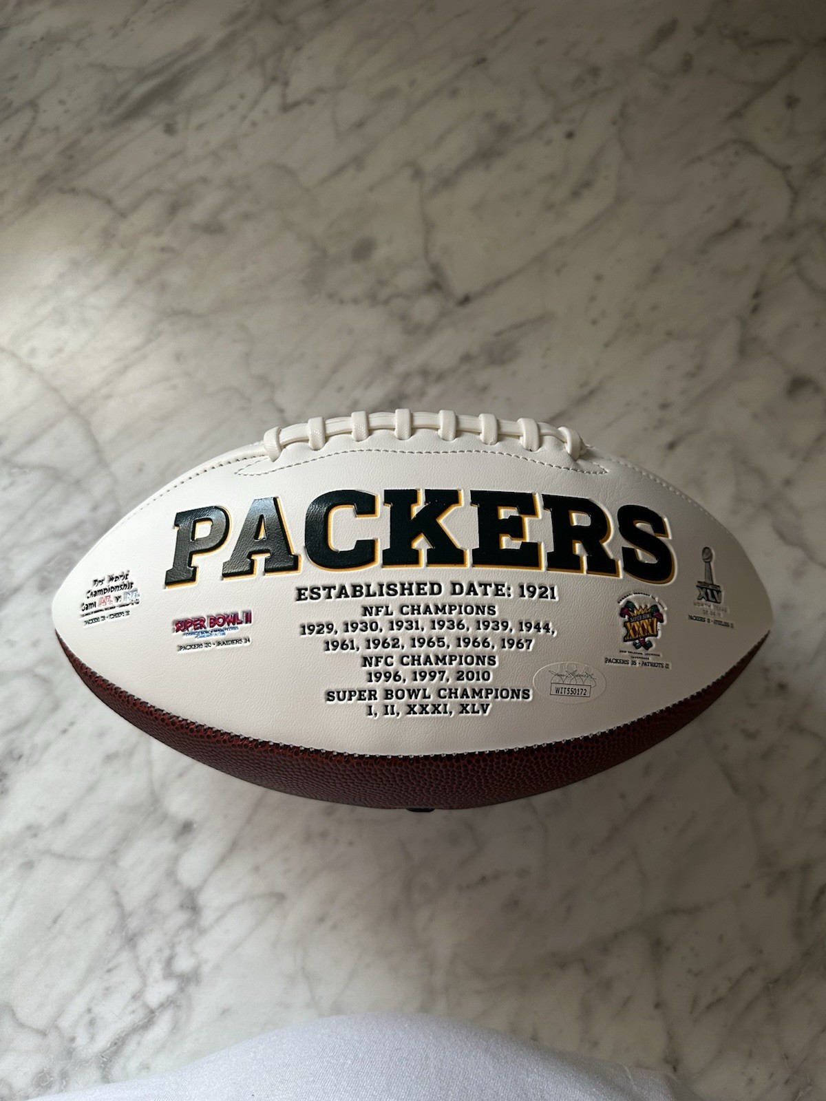 Dave Robinson Signed Green Bag Packers Football HOF Insc JSA COA