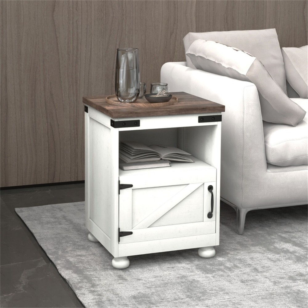 Kitchen Cart Kitchen Storage Cabinet Sideboard Side Table White Brown